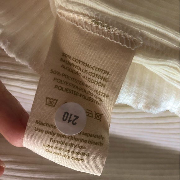 Free People We The Free Ivory Long Sleeve Cotton V Neck Top - Picture 7 of 16